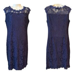 Elegant Lace Dress in Navy, Size XL, GUC